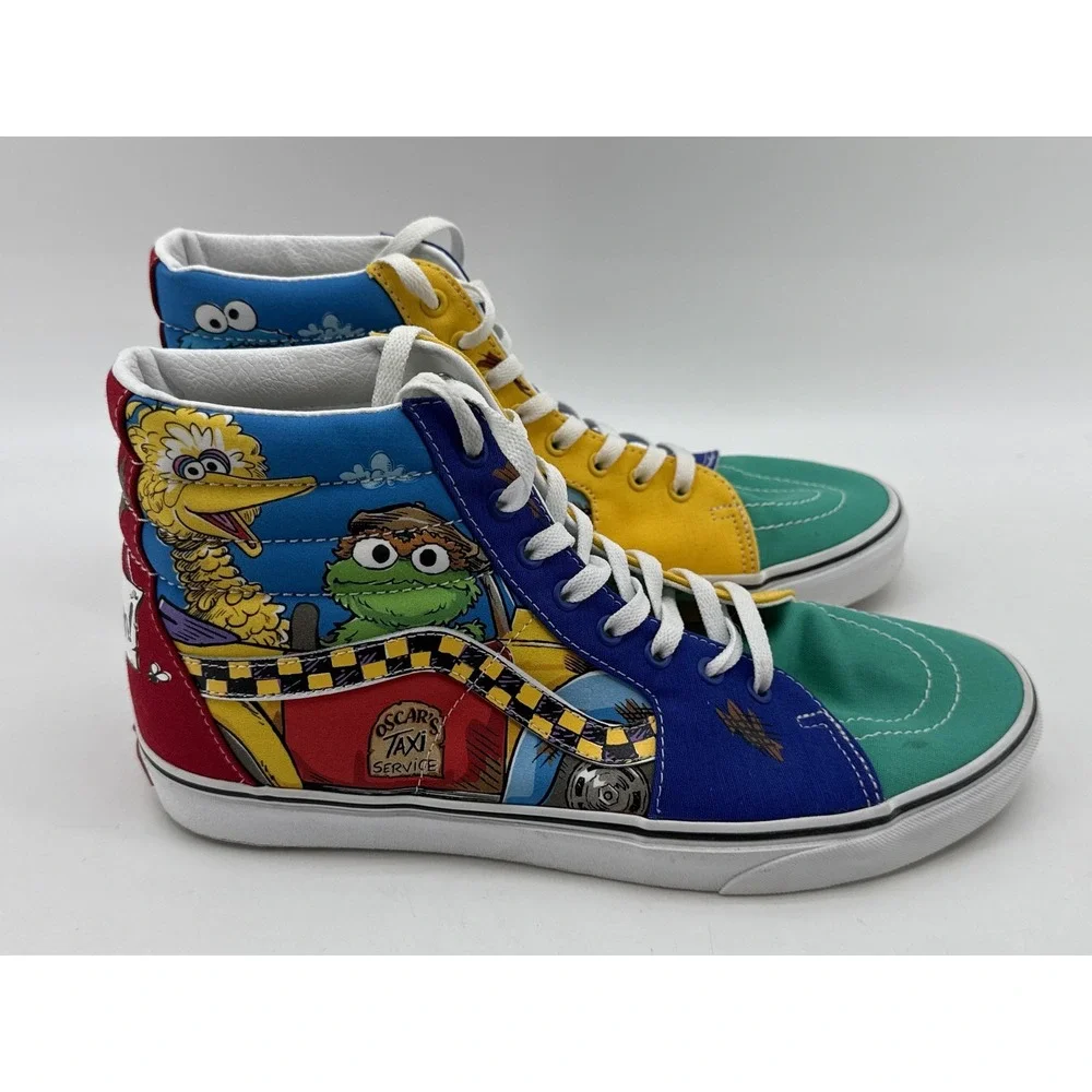Vans Sesame Street High Tops Oscar Big Bird Cookie Monster AOP Sneakers 12.0